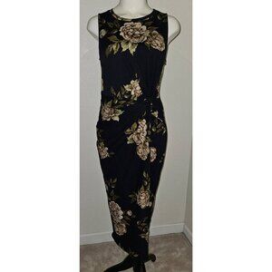 Nine Britton Abigail Brushed Knit Midi Dress Stitch Fix Blue Floral MEDIUM wTAG